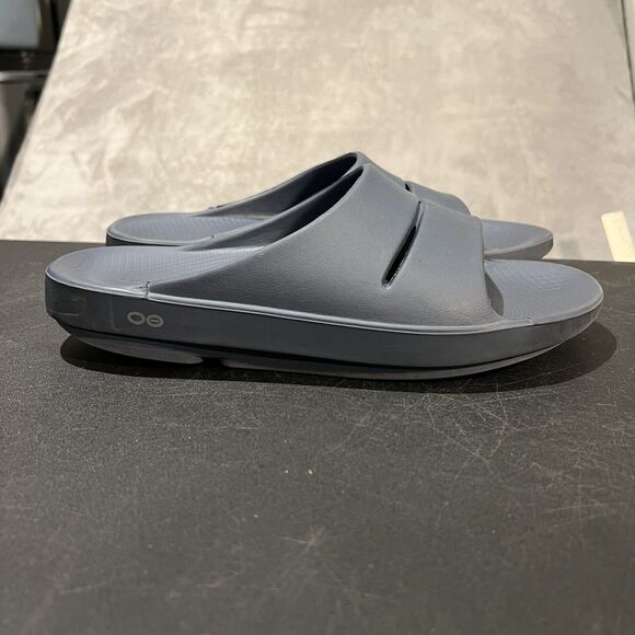 Oofos Ooahh Sport Slides Men\'s 11 Gray Recovery Comfort Athletic Sandals